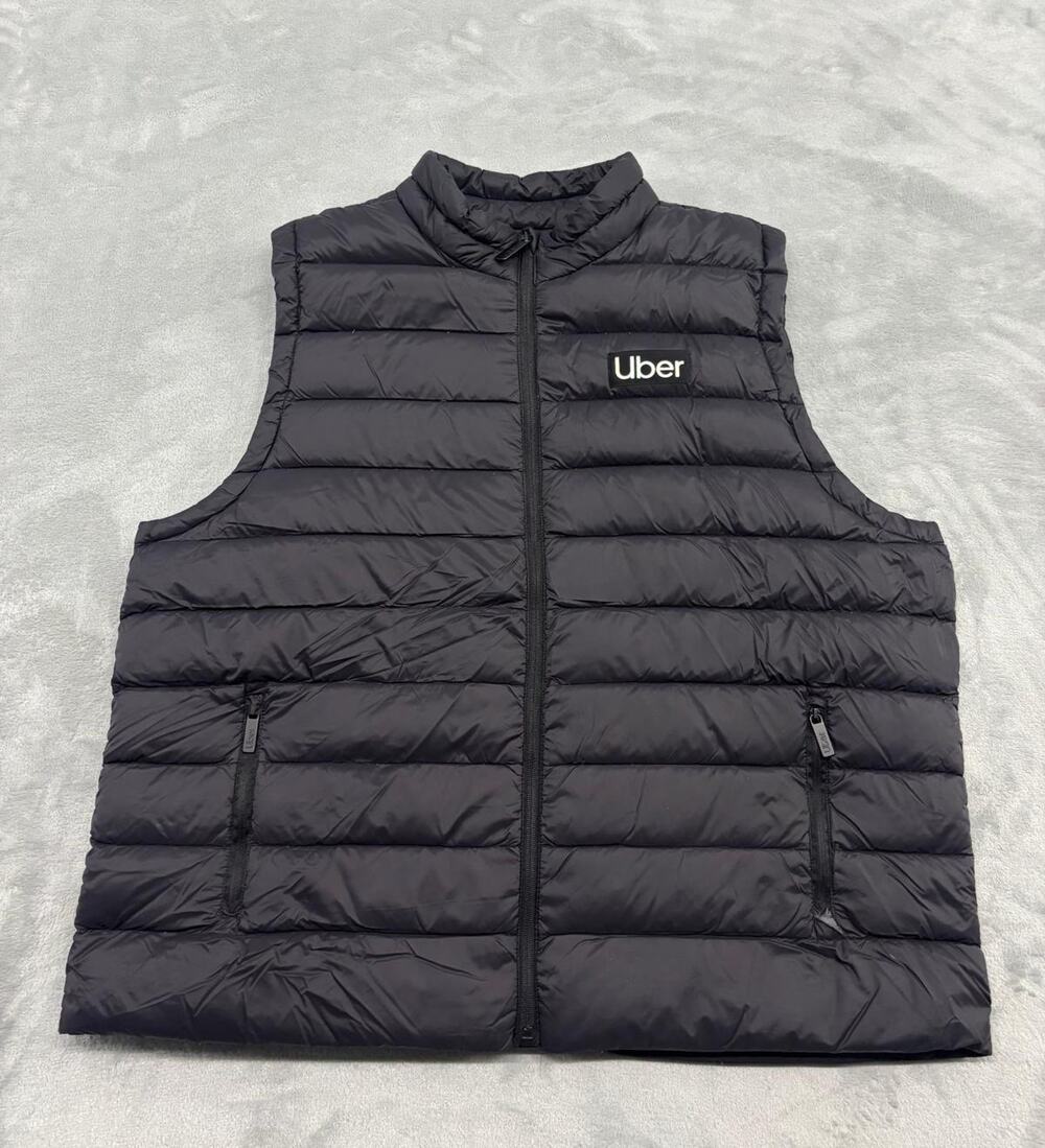 Uber Limited Edition Black Puffer Vest Men's 2XL Full Zip
